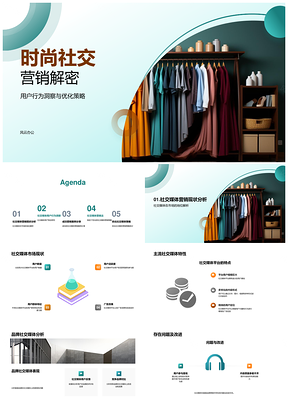 时尚服装品牌社交营销用户行为优化策略PPT模板