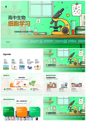 高中生物细胞生命基本单位历史构造繁殖学习PPT模板