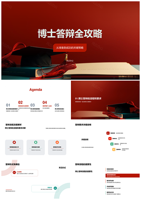 博士答辩全流程策略与毕业指南PPT模板
