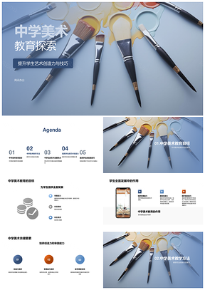 中学美术教学方法技巧与学生艺术全面发展PPT模板