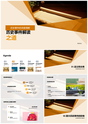 古代卷轴重大历史事件多维解析背景原因过程PPT模板