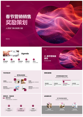 春节营销销售目标奖励计划团队技能培训策划PPT模板
