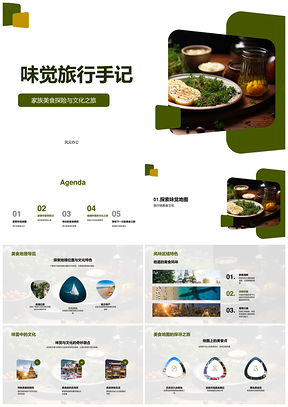家庭味蕾探险美食地图之旅PPT模板