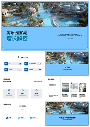游乐园月度客流量分析数据师运营解析设施区域过山车PPT模板