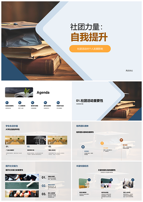 社团历练助力大学生领导力与生涯发展PPT模板