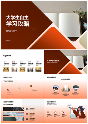 大学生SQ3R自主学习高效习惯计划PPT模板