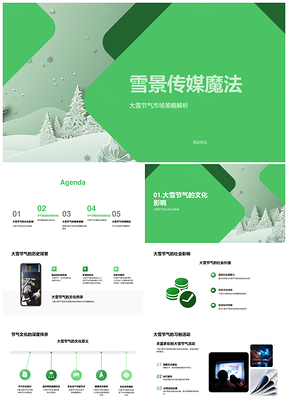 雪景传媒大雪节气策略活动传播影响PPT模板