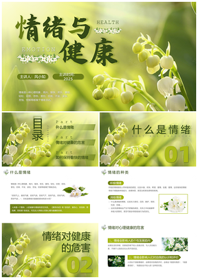 2026简约绿色情绪健康管理培训课件