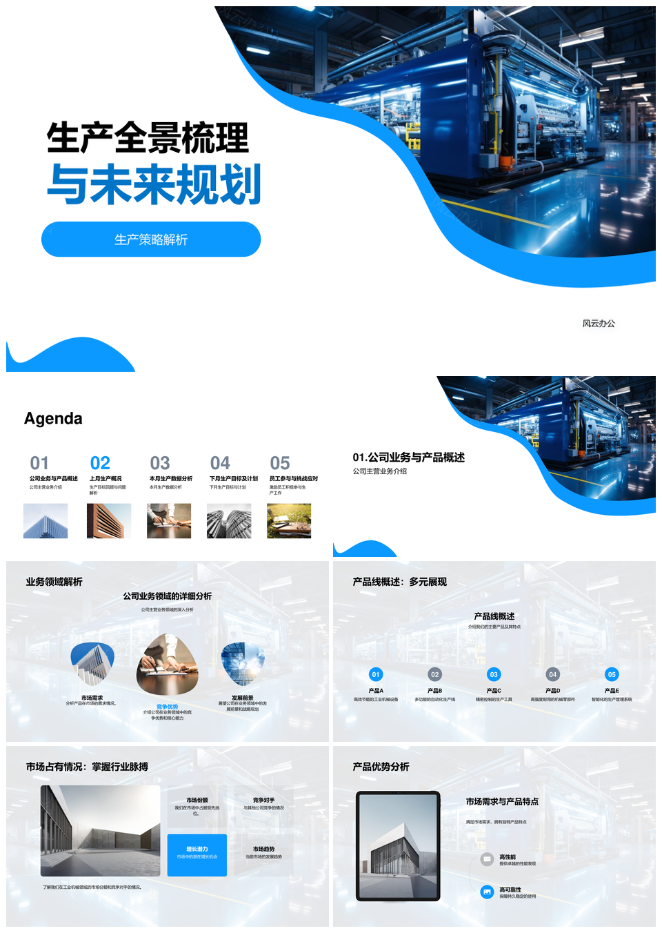 工业机械生产全景策略与未来展望PPT模板