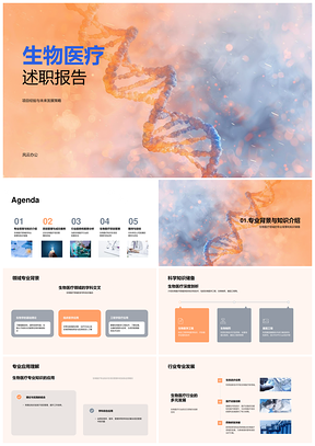 生物医疗述职项目管理经验策略教训总结PPT模板