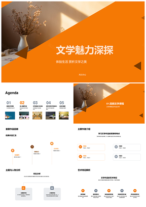 文学主题艺术审美与价值探析PPT模板