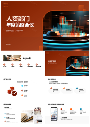 人资部门年度策略会议职责分工资源配置回顾规划PPT模板