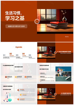 良好习惯助高效学习目标健康作息PPT模板