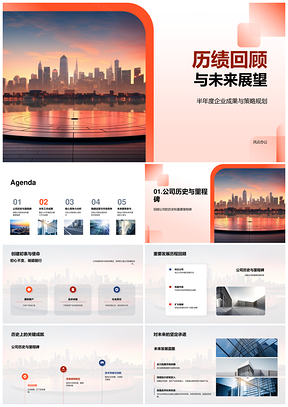 企业半年度成果回顾策略规划核心竞争展望PPT模板
