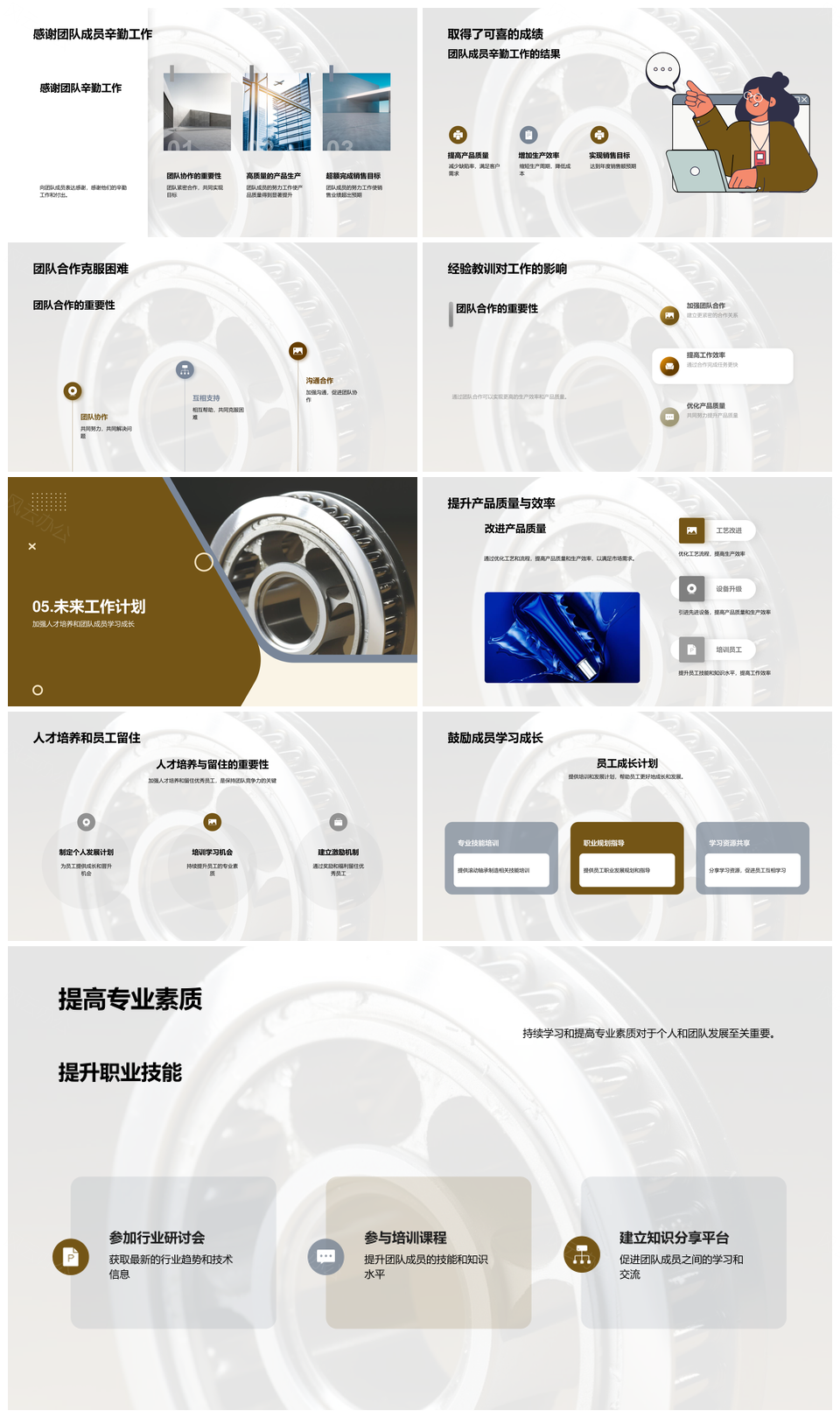 滚动轴承制造工艺流程团队职责与生产数据PPT模板