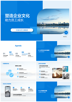 企业文化优福利促员工成长PPT模板