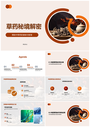 中医草药历史起源分类特点应用疗效探源PPT模板