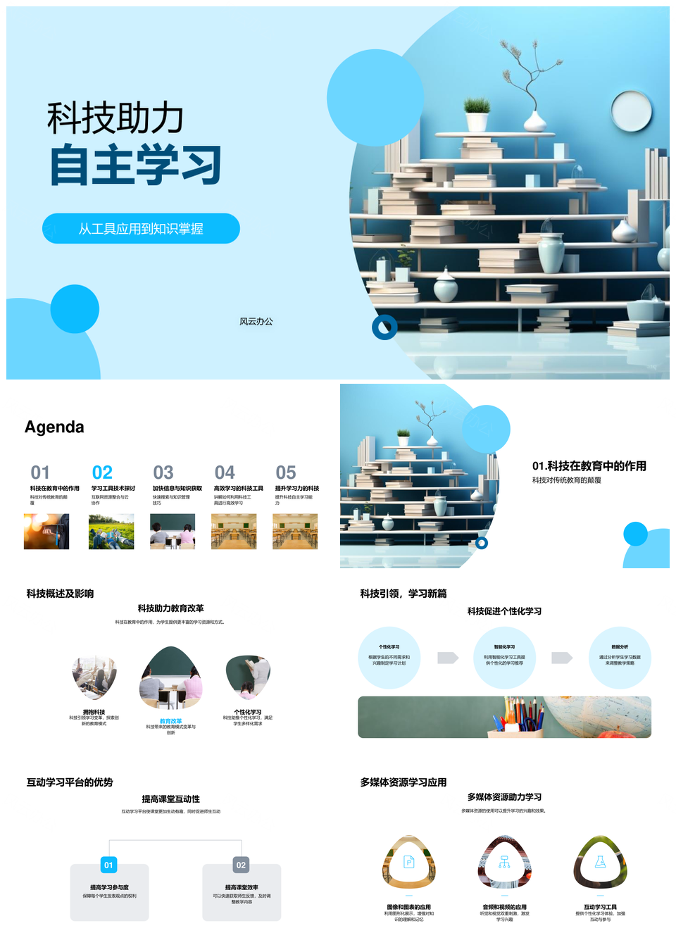 科技助力智学个性平台资源PPT模板