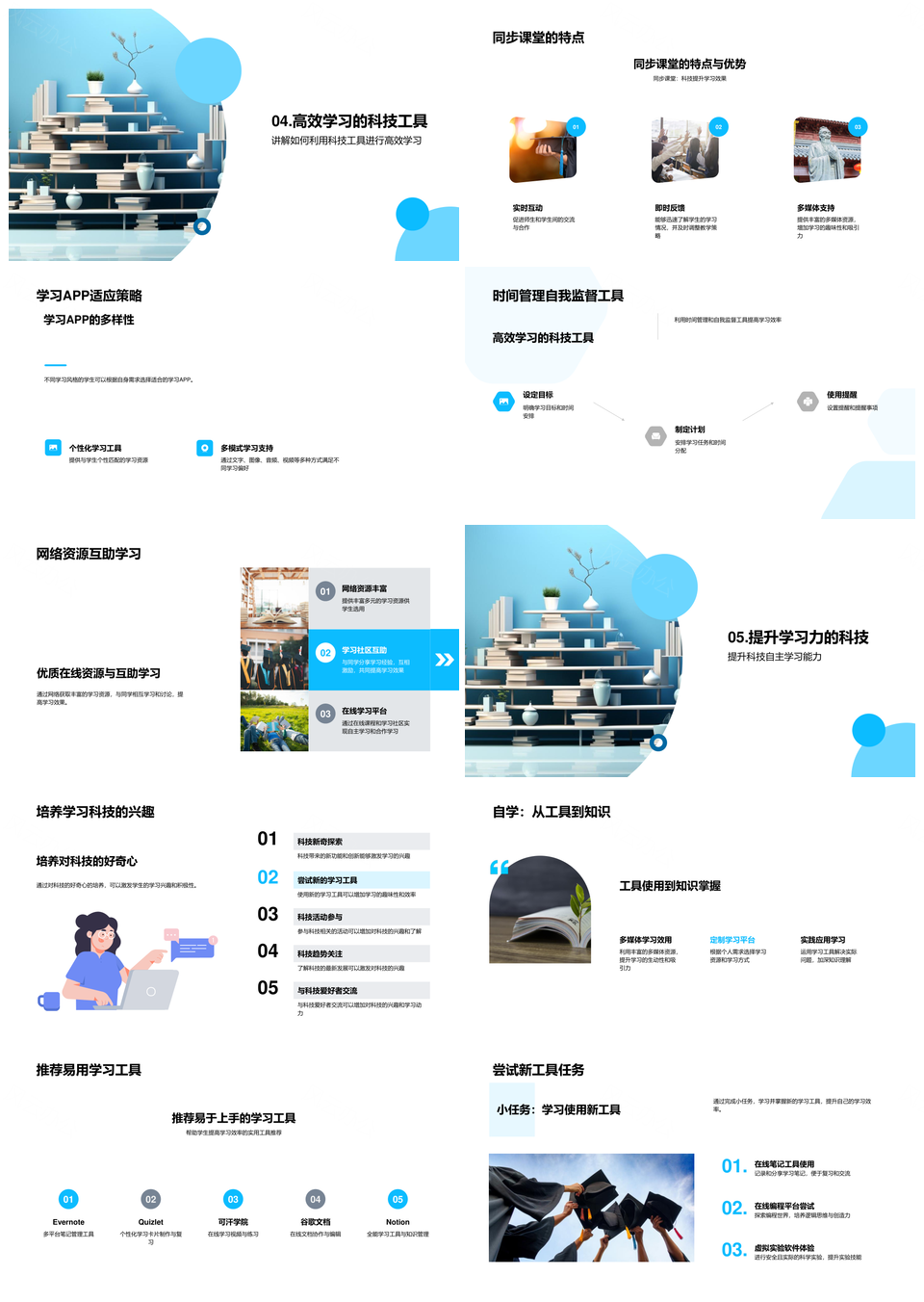 科技助力智学个性平台资源PPT模板