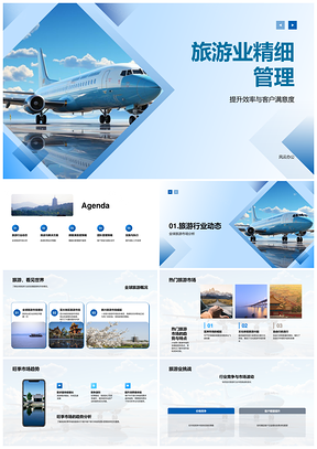 旅游业精细管理旺季客户旅行体验团队效率地球仪PPT模板