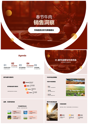 春节牛肉销售趋势消费价格预测策略分析PPT模板