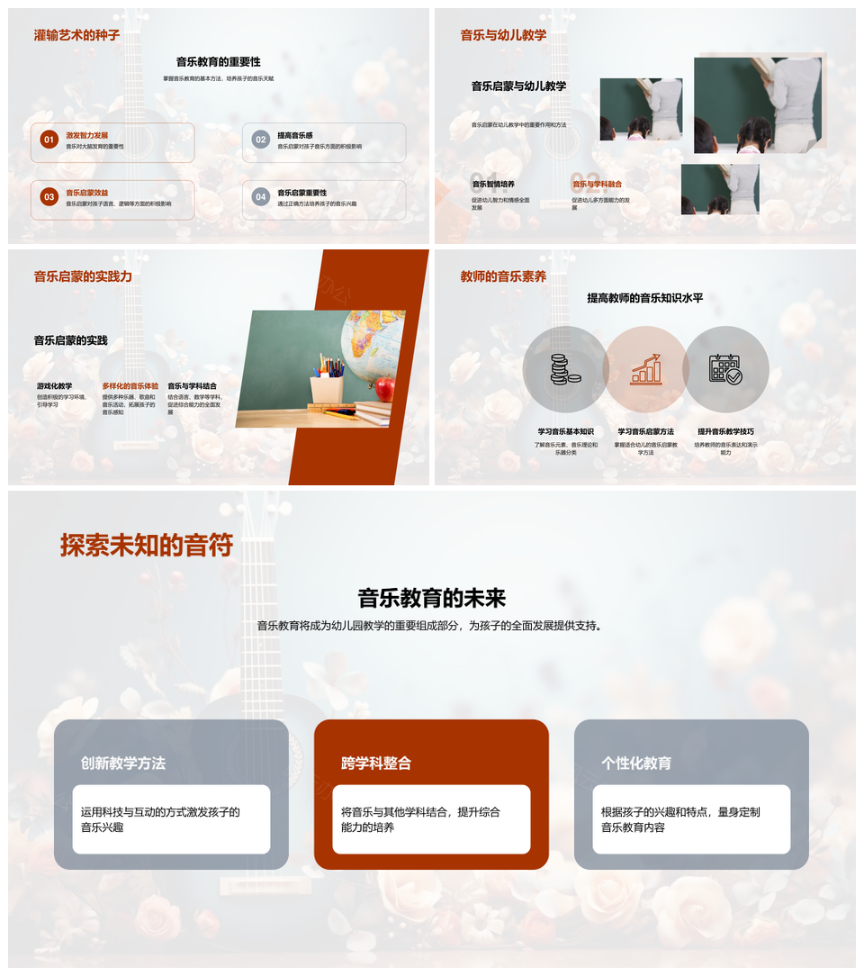 儿童音乐启蒙促进脑发展PPT模板