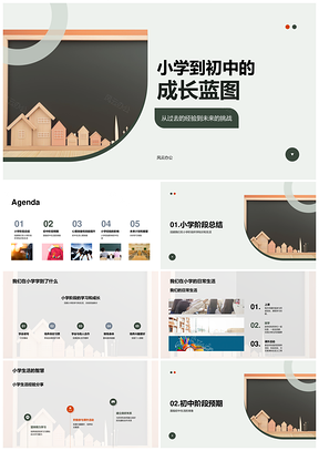 经验启程应对初中挑战成长蓝图PPT模板