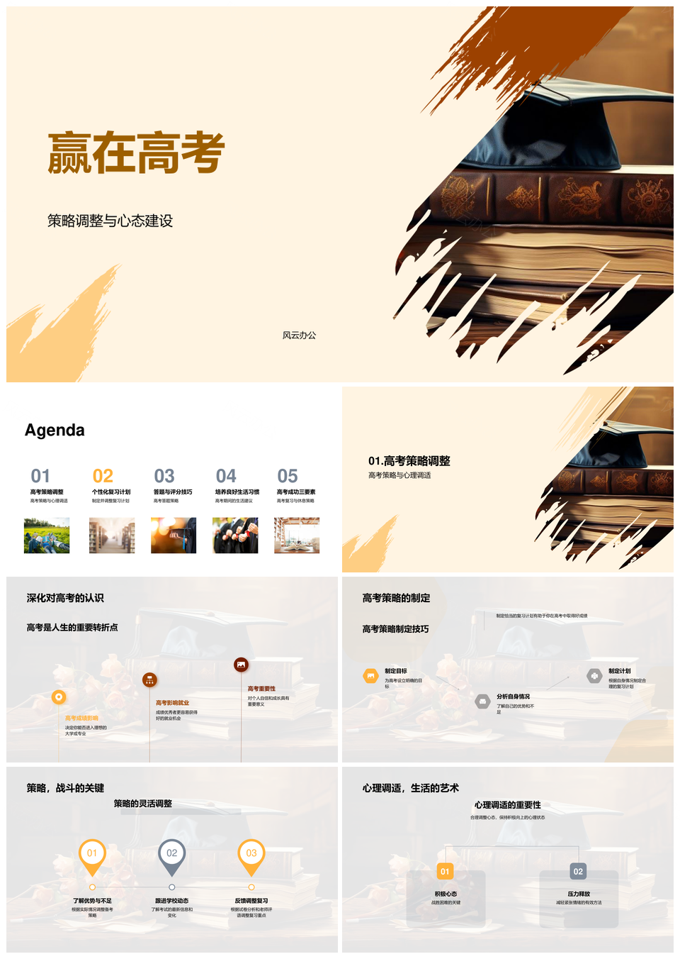 高考策略心态复习答题技巧PPT模板