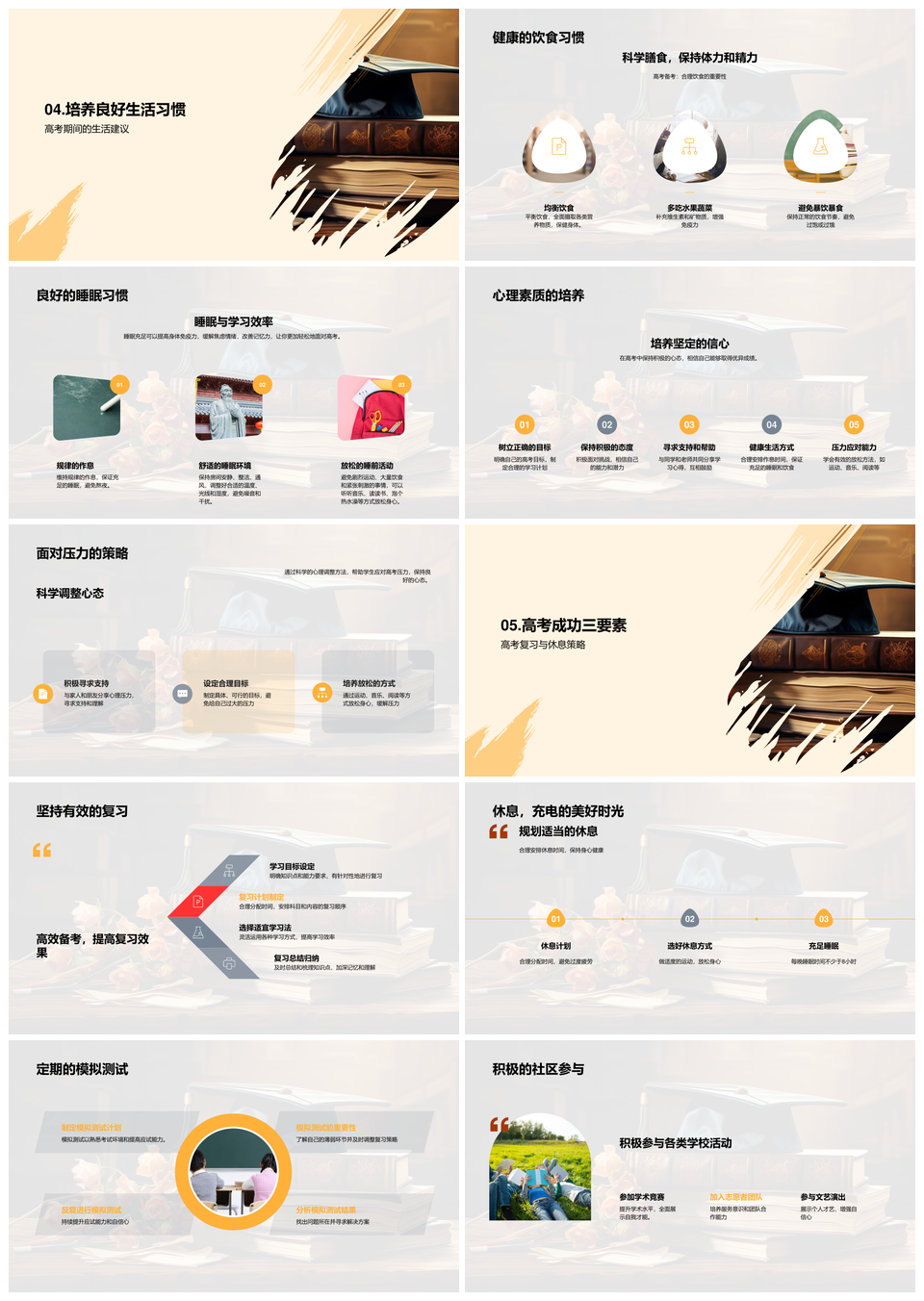 高考策略心态复习答题技巧PPT模板