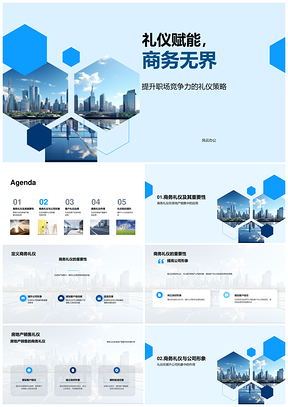 商务礼仪赋能职场竞争力无界PPT模板
