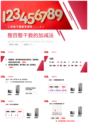 2026二年级整百整千加减法课件教案学案PPT模板