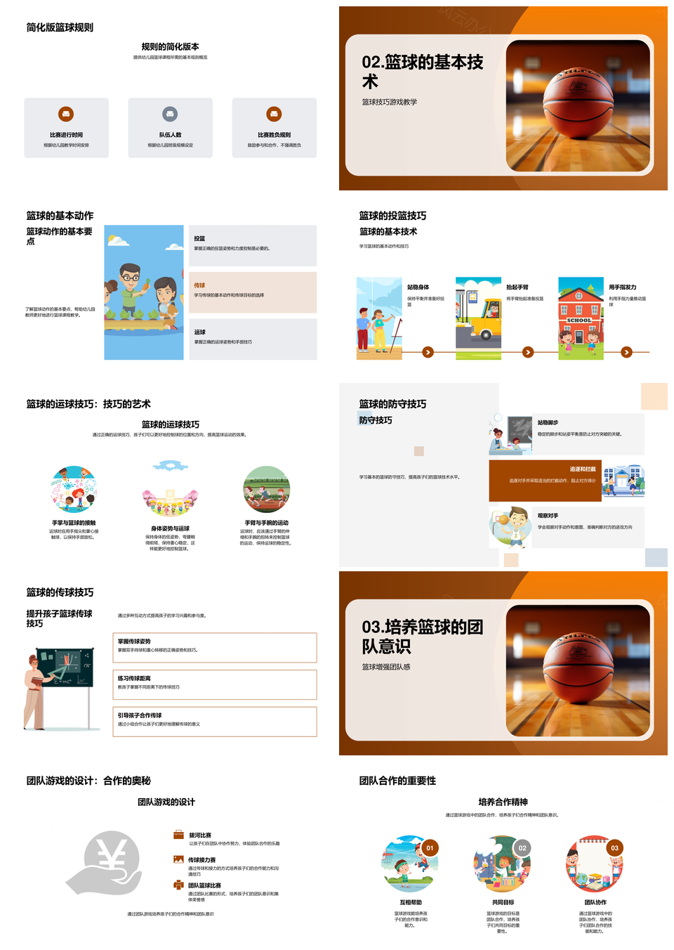 幼儿篮球乐园游戏协作教学PPT模板