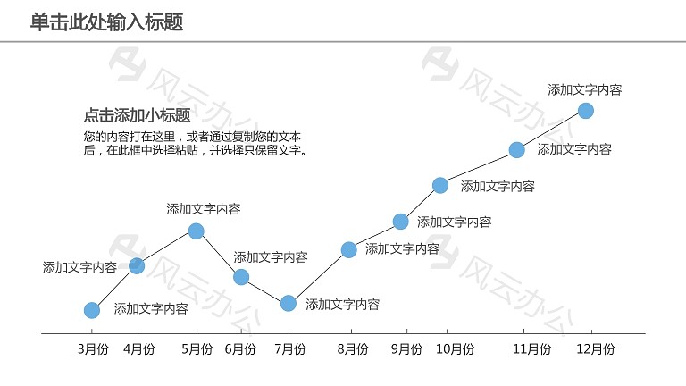 月份数据统计折线图ppt模板